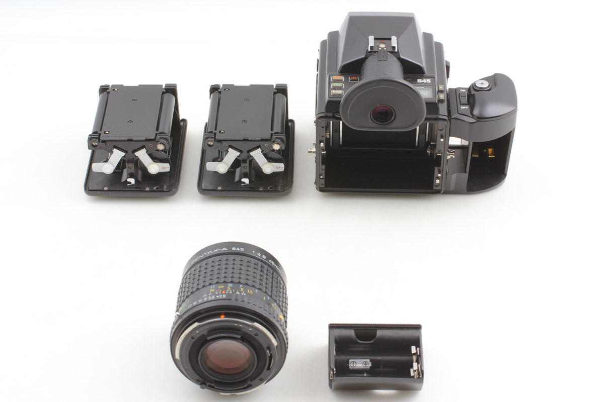 *N MINT+++* PENTAX 645 Camera SMC A 45mm F2.8 Lens 120 220 Film Back From JAPAN