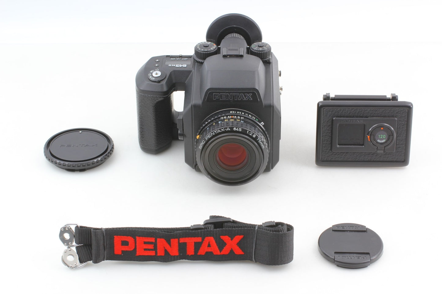*MINT* Pentax 645 NII N II Camera SMC A 75mm f/2.8 Lens 120 Film Back From JAPAN