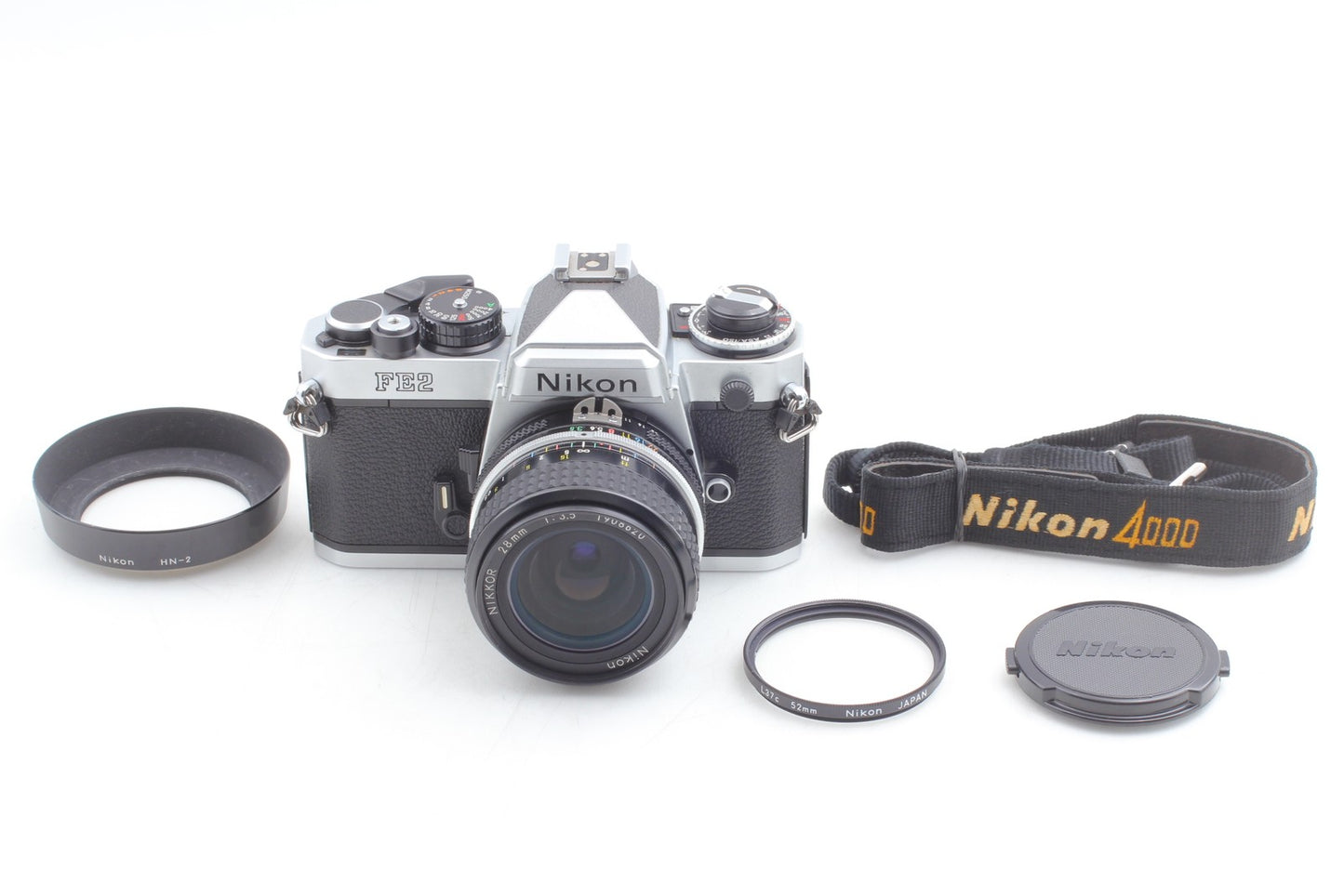 *N MINT+++* Nikon FE2 Silver SLR 35mm Film Camera Ai 28mm f/3.5 Lens From JAPAN