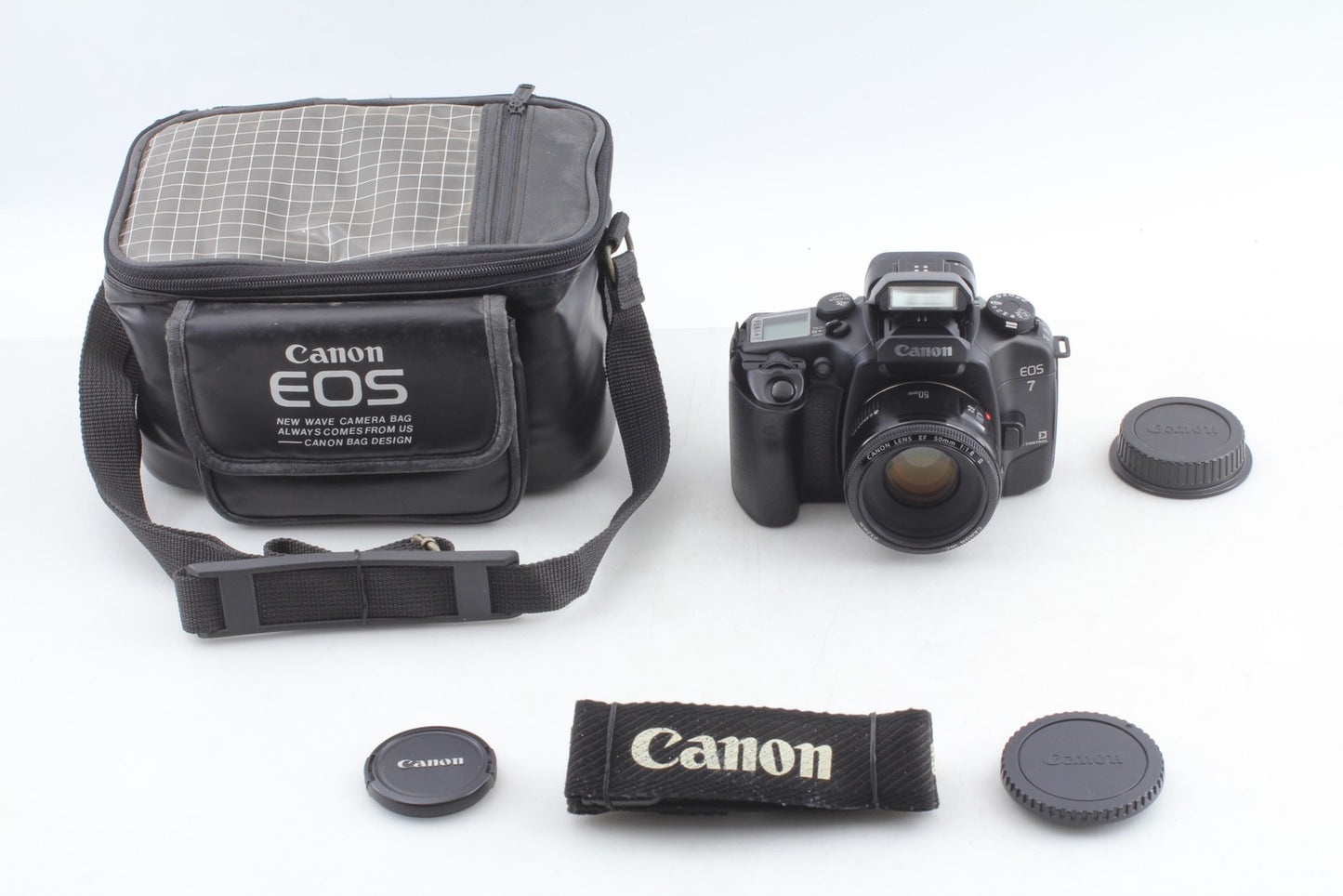 *Top MINT* Canon EOS-7 ELAN 7E SLR 35mm Film Camera EF 50mm F1.8 II From JAPAN