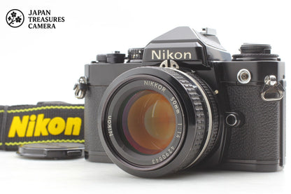 *N MINT+++ w/Strap* Nikon FE Black 35mm Film Camera Ai 50mm F1.4 Lens From JAPAN