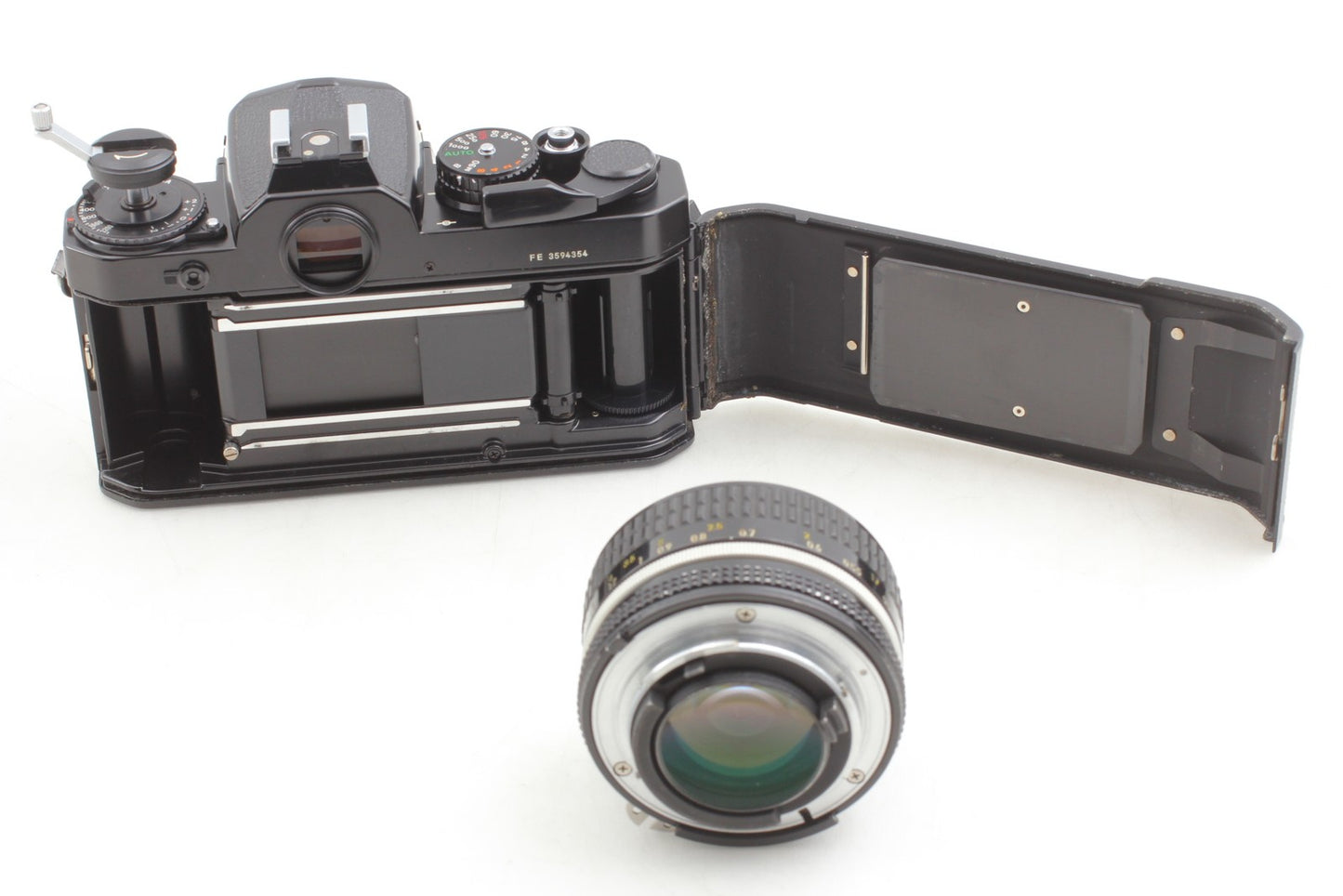 *N MINT+++ w/Strap* Nikon FE Black 35mm Film Camera Ai 50mm F1.4 Lens From JAPAN