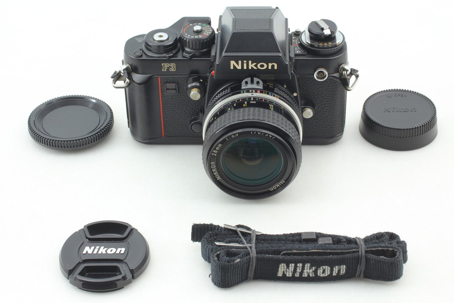 *Near MINT* Nikon F3 Eye Level SLR 35mm Film Camera Ai 28mm F3.5 Lens From JAPAN