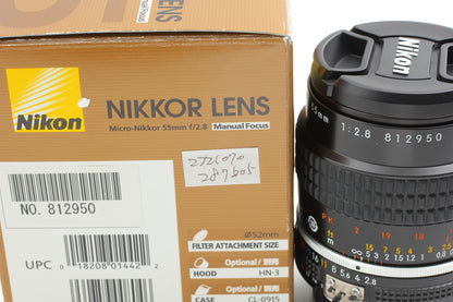 SIC S/N 812xxx *Unused in Box* Nikon Ai-s Micro Nikkor 55mm f/2.8 MF Lens JAPAN