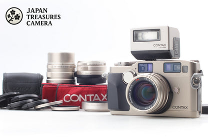 3 Lens *Top MINT* CONTAX G2 Film Camera 45mm 28mm 90mm TLA200 Flash From JAPAN
