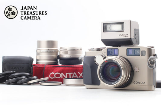 3 Lens *Top MINT* CONTAX G2 Film Camera 45mm 28mm 90mm TLA200 Flash From JAPAN