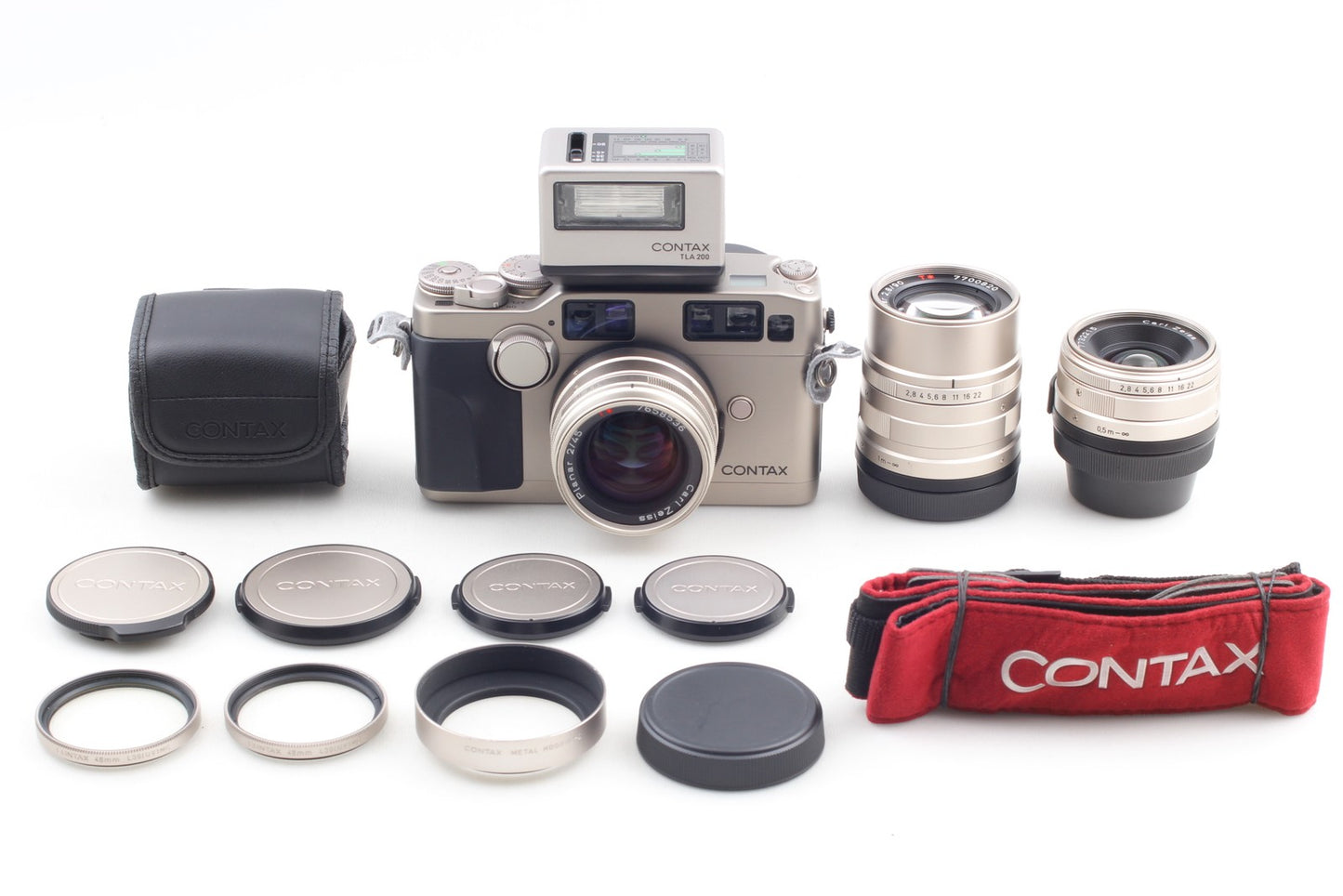3 Lens *Top MINT* CONTAX G2 Film Camera 45mm 28mm 90mm TLA200 Flash From JAPAN