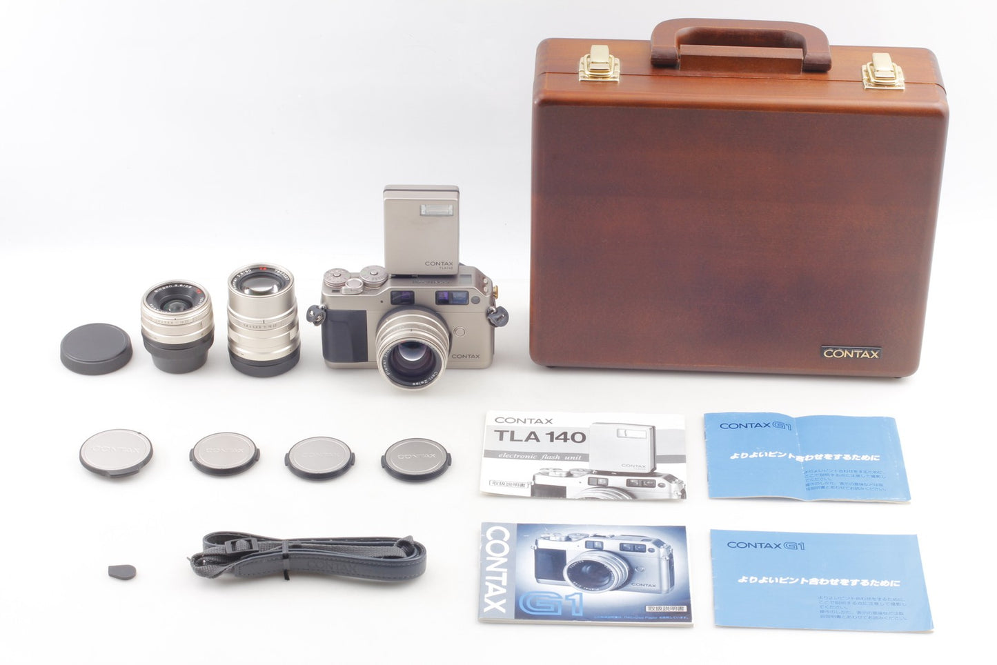 20th Complete Set *Top MINT+++* CONTAX G1 Green 45mm 28mm 90mm Lens TLA140 JAPAN