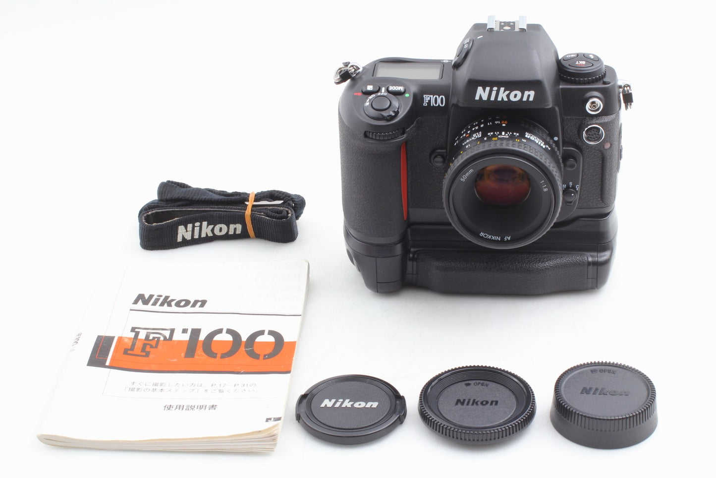 *MINT+++ w/ MB-15* Nikon F100 SLR 35mm Film Camera AF 50mm F1.8 Lens From JAPAN