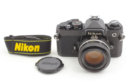 *N MINT+++ w/Strap* Nikon FE Black 35mm Film Camera Ai 50mm F1.4 Lens From JAPAN