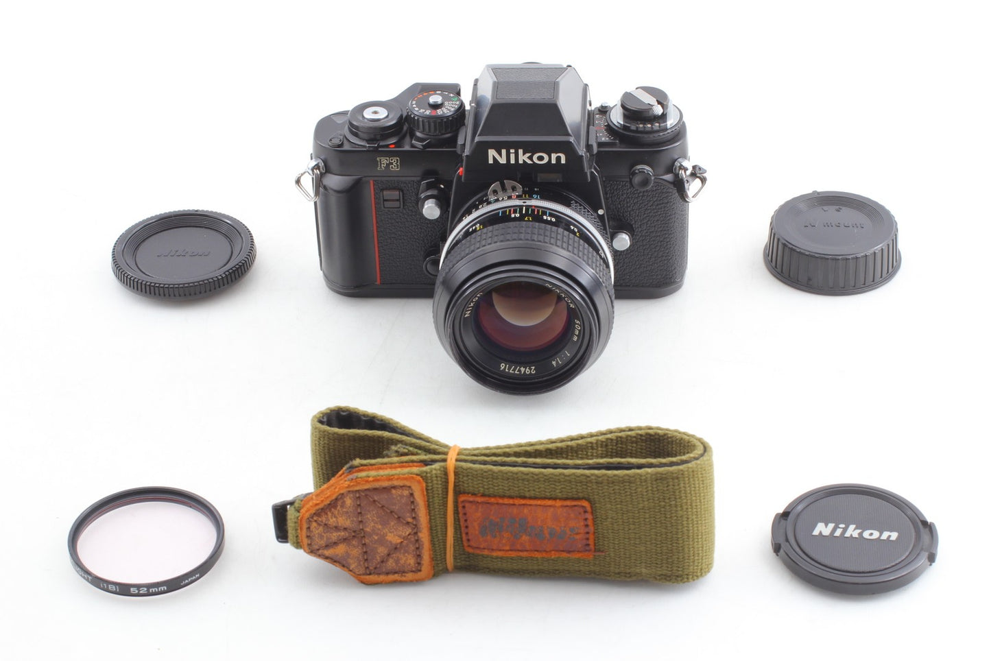 Grid Screen N MINT+++ Nikon F3 Eye Level SLR Film Camera Ai 50mm F1.4 Lens JAPAN