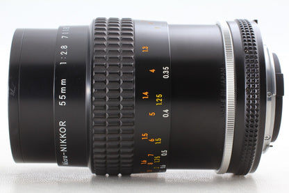 *MINT+++ w/ Hood* Nikon Ai-s Ais Micro Nikkor 55mm F2.8 MF Macro Lens From JAPAN