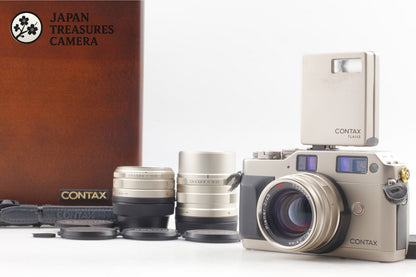 20th Complete Set *Top MINT+++* CONTAX G1 Green 45mm 28mm 90mm Lens TLA140 JAPAN