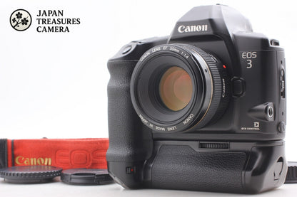 *N MINT+++* Canon EOS-3 SLR 35mm Film Camera EF 50mm F1.4 Lens PB-E2 From JAPAN