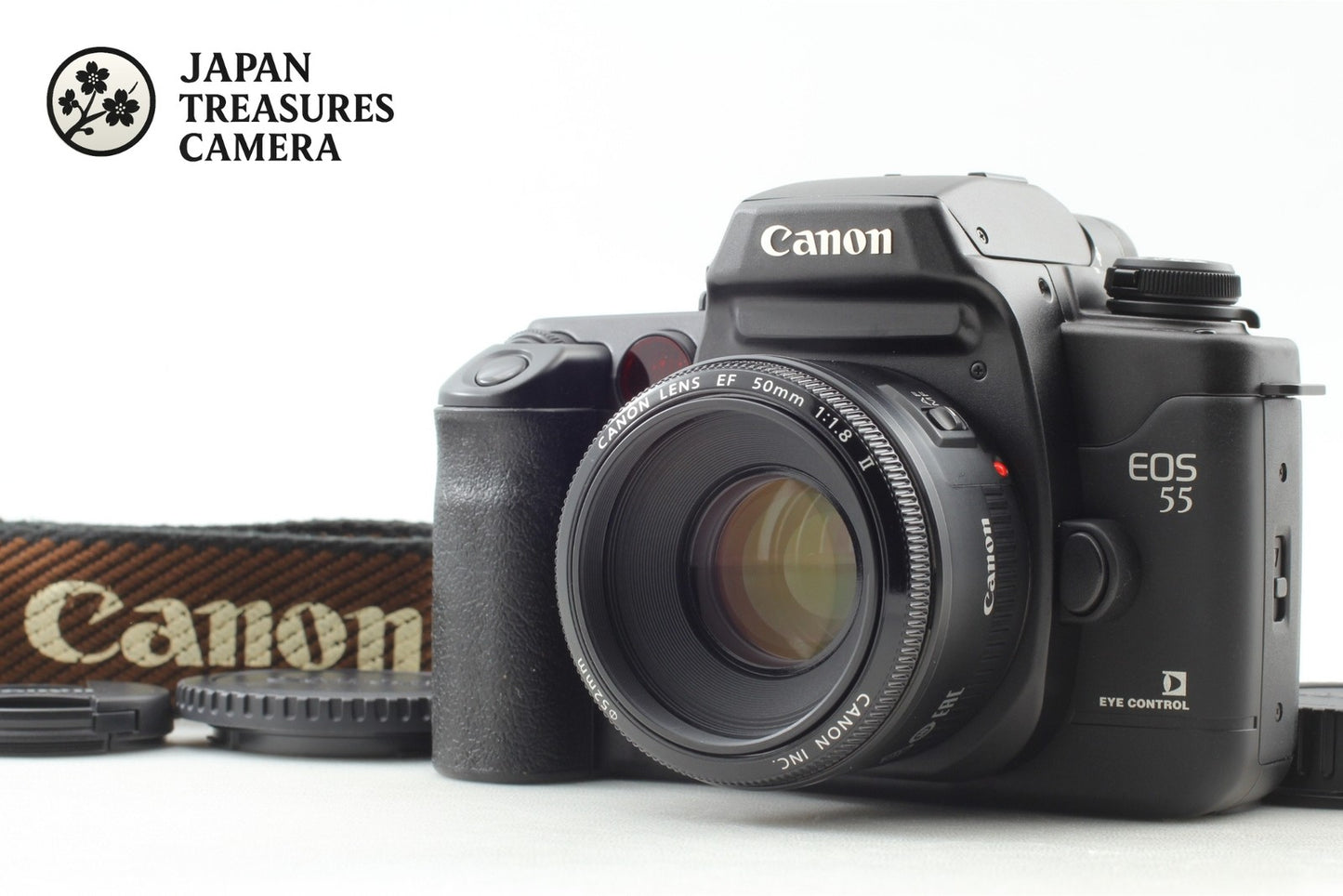 *Top MINT w/Strap* Canon EOS-55 35mm Film Camera EF 50mm F1.8 II Lens From JAPAN