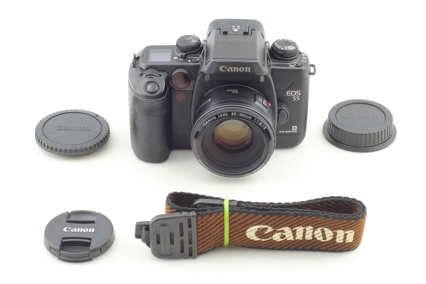 *Top MINT w/Strap* Canon EOS-55 35mm Film Camera EF 50mm F1.8 II Lens From JAPAN