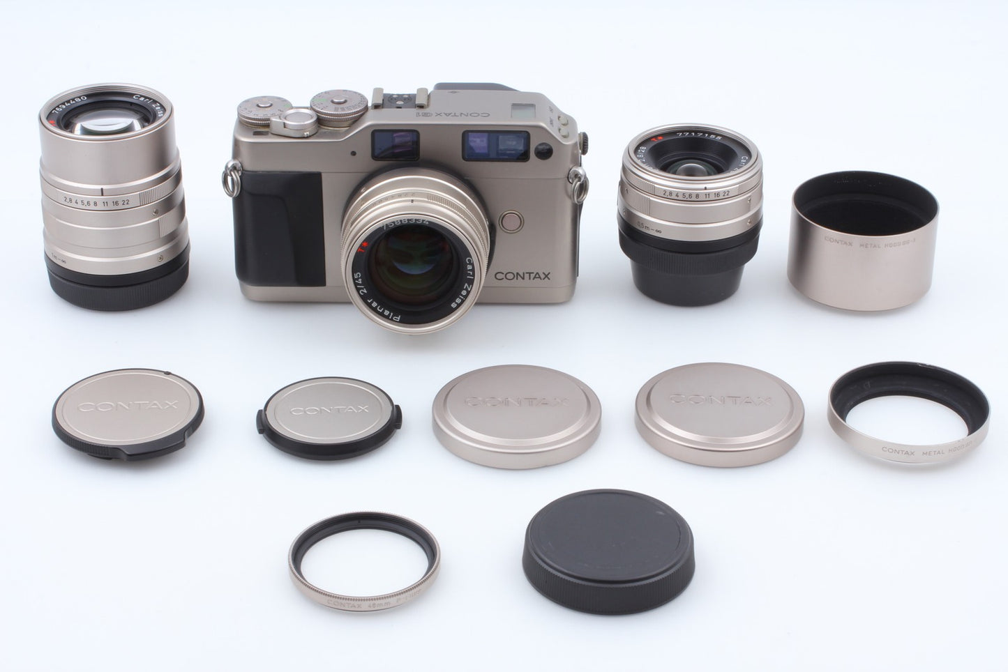 3 Lens *MINT* CONTAX G1 Green Rangefinder Film Camera 45mm 28mm 90mm From JAPAN