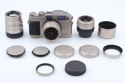 3 Lens *MINT* CONTAX G1 Green Rangefinder Film Camera 45mm 28mm 90mm From JAPAN