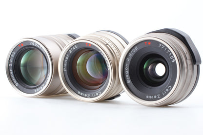 3 Lens *MINT* CONTAX G1 Green Rangefinder Film Camera 45mm 28mm 90mm From JAPAN