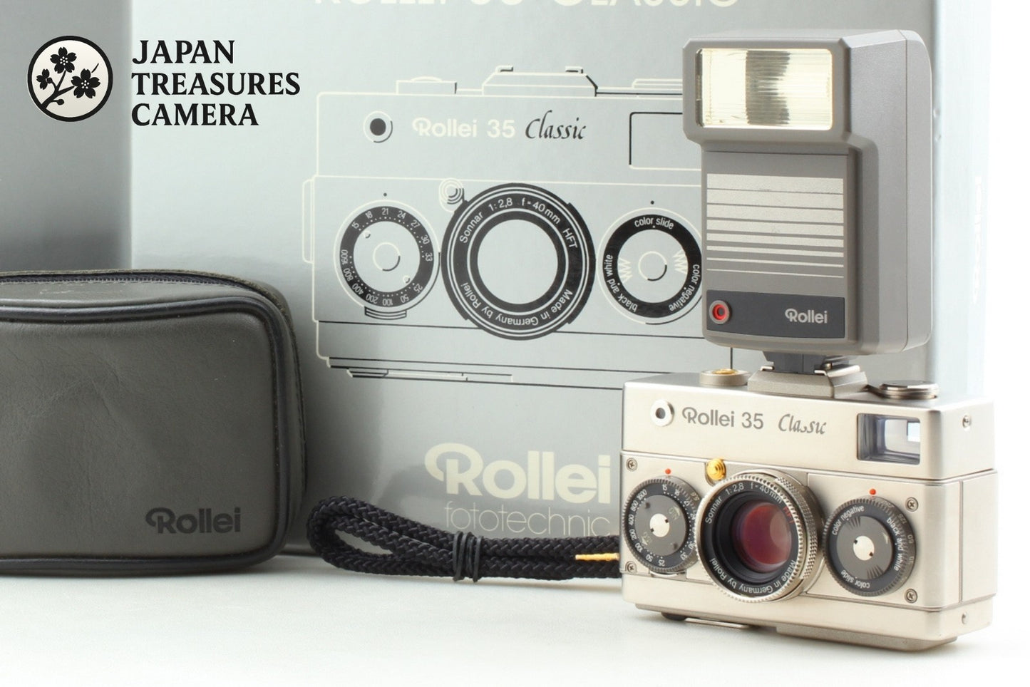 Super Rare!! *Almost Unused Box* Rollei 35 Classic Platin Film Camera From JAPAN