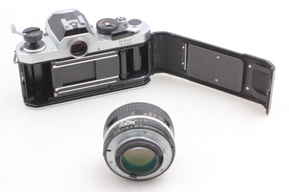 All Works *N MINT* Nikon FM Silver 35mm Film Camera Ai 50mm F1.4 Lens From JAPAN