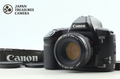 *Top MINT w/Strap* Canon EOS-3 SLR 35mm Film Camera EF 50mm F1.4 Lens From JAPAN