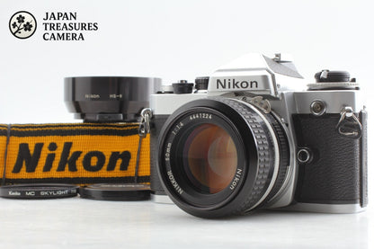 *Top MINT w/ Hood* Nikon FE Silver 35mm Film Camera Ai 50mm F1.4 Lens From JAPAN