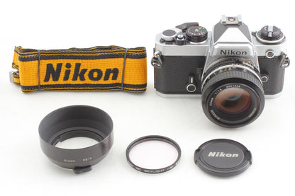 *Top MINT w/ Hood* Nikon FE Silver 35mm Film Camera Ai 50mm F1.4 Lens From JAPAN