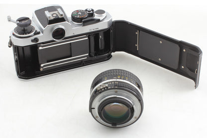 *Top MINT w/ Hood* Nikon FE Silver 35mm Film Camera Ai 50mm F1.4 Lens From JAPAN