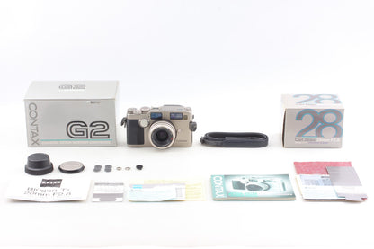 *Almost Unused Box* Contax G2 35mm Film Camera Biogon 28mm f/2.8 Lens From JAPAN