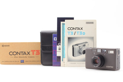 *Unused in Box* CONTAX T3 Titan Black Point & Shoot 35mm Film Camera From JAPAN