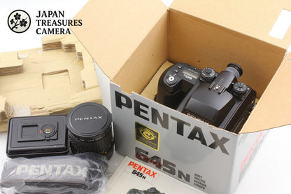 *Top MINT in Box* PENTAX 645N SMC A 45mm F2.8 Lens 120 220 Film Back From JAPAN
