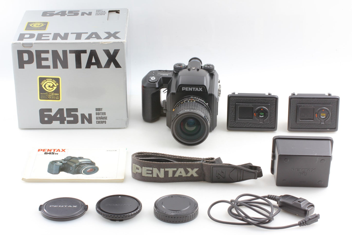 *Top MINT in Box* PENTAX 645N SMC A 45mm F2.8 Lens 120 220 Film Back From JAPAN
