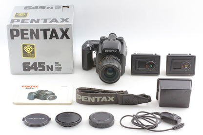 *Top MINT in Box* PENTAX 645N SMC A 45mm F2.8 Lens 120 220 Film Back From JAPAN