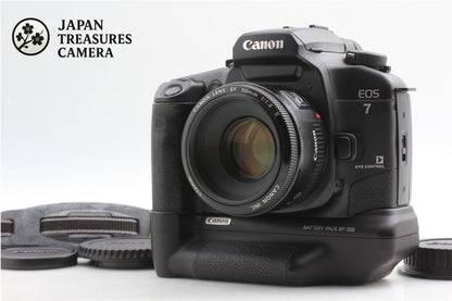 *N MINT+++ w/ BP-300* Canon EOS-7 ELAN 7E Camera EF 50mm F1.8 II Lens From JAPAN