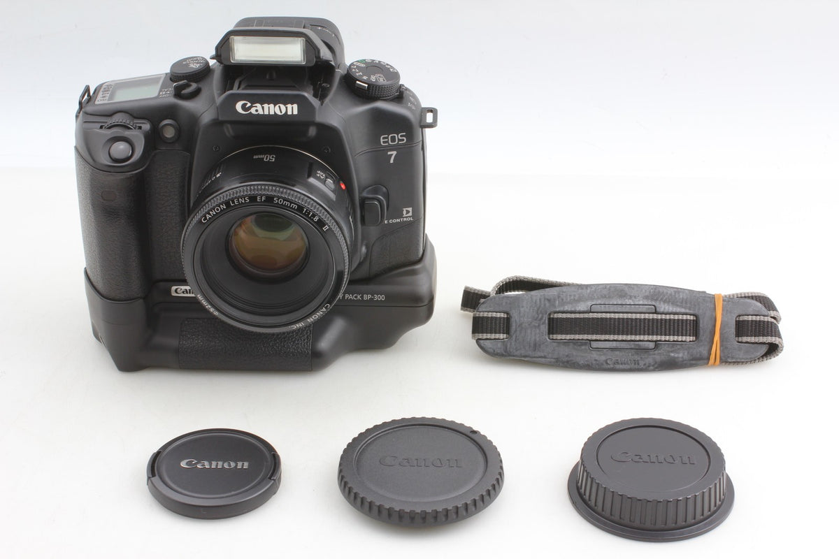 *N MINT+++ w/ BP-300* Canon EOS-7 ELAN 7E Camera EF 50mm F1.8 II Lens From JAPAN