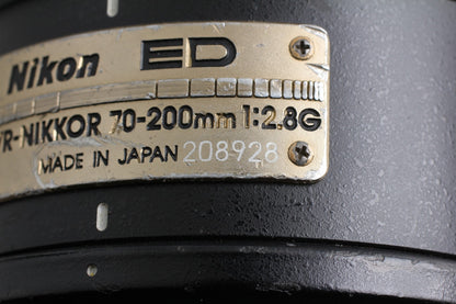 *Near MINT* Nikon AF-S Nikkor 70-200mm F2.8 G ED VR Zoom Lens F Mount From JAPAN
