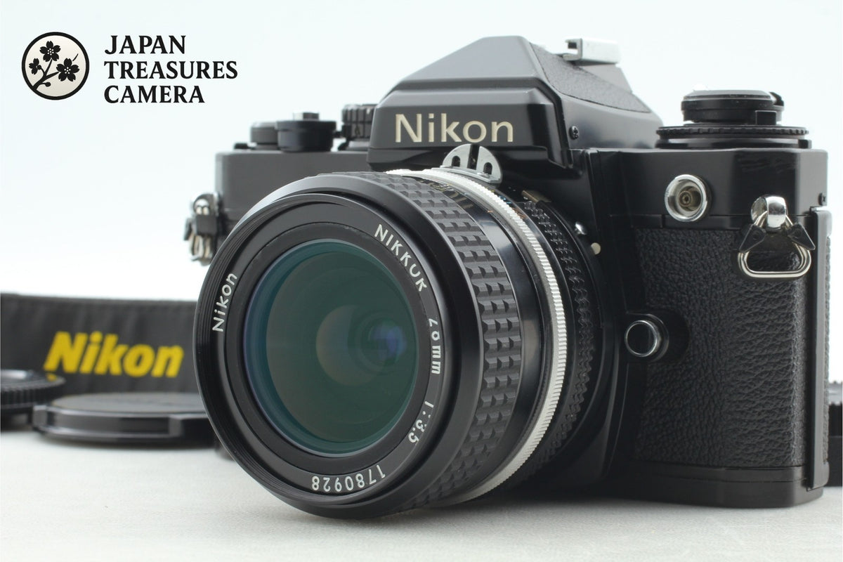 *N MINT /Strap* Nikon FE Black SLR 35mm Film Camera Ai 28mm F3.5 Lens From JAPAN