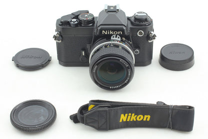 *N MINT /Strap* Nikon FE Black SLR 35mm Film Camera Ai 28mm F3.5 Lens From JAPAN