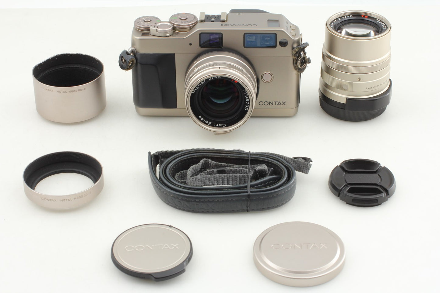 2Lens Green Label *MINT* Contax G1 Planar 45mm F2 + Sonnar 90mm F2.8 From JAPAN