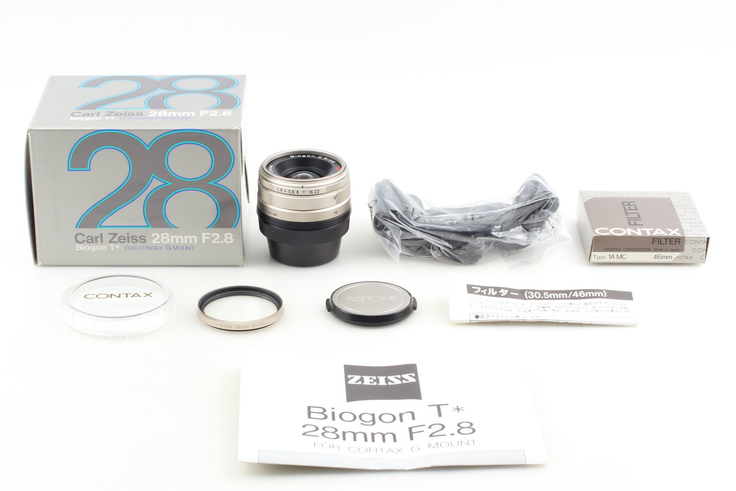 *Unused in Box Case* CONTAX Carl Zeiss Biogon T* 28mm F2.8 Lens G1 G2 From JAPAN