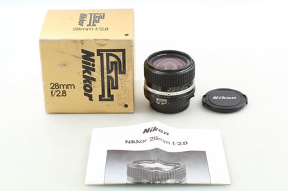 *MINT in Box* Nikon Ai-s Ais 28mm f2.8 Wide Angle Prime F Mount Lens From JAPAN