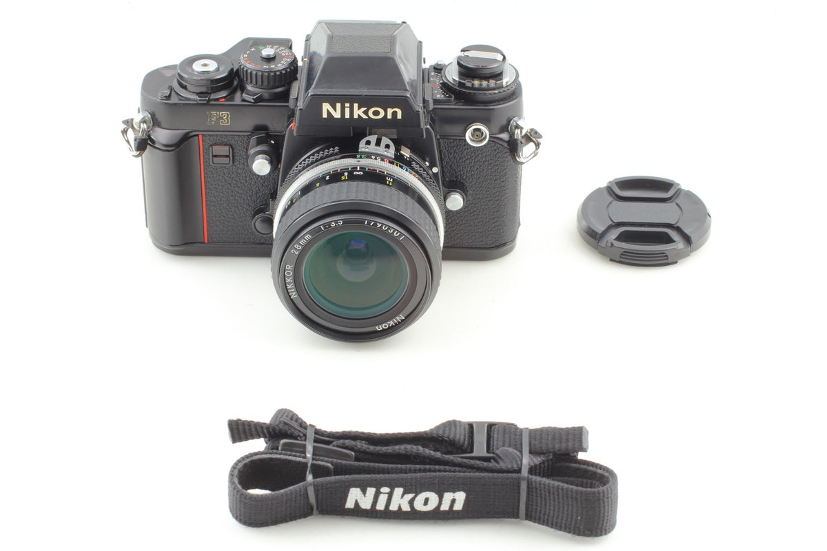 *Opt MINT* Nikon F3 Eye Level SLR 35mm Film Camera Ai 28mm F3.5 Lens From JAPAN