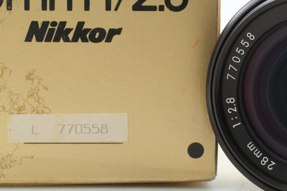 *MINT in Box* Nikon Ai-s Ais 28mm f2.8 Wide Angle Prime F Mount Lens From JAPAN