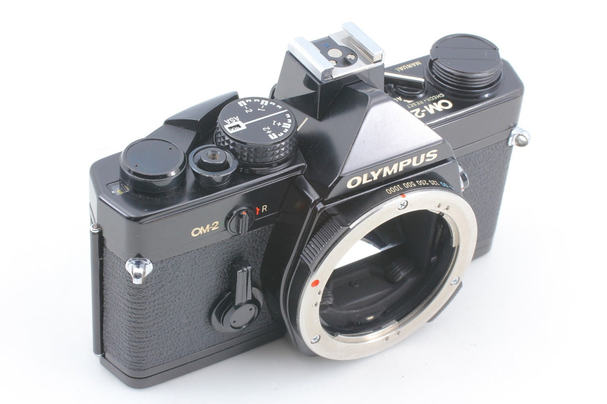 *N MINT w/ Recordata Back 2* Olympus OM-2 Black SLR 35mm Film Camera From JAPAN