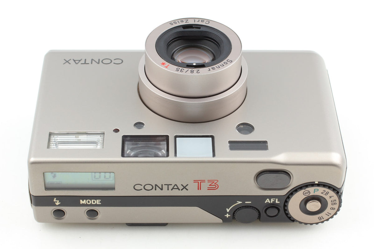 Double Teeth *MINT* CONTAX T3 Titan Silver Point & Shoot Film Camera From JAPAN
