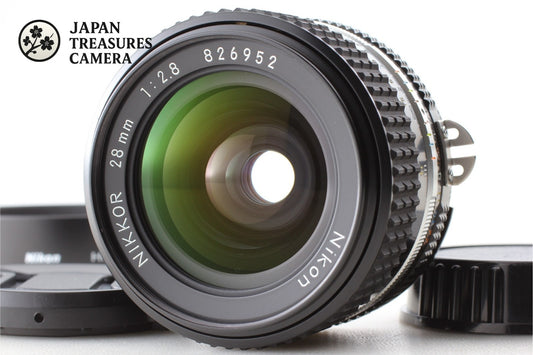 SIC S/N 826xxx *Top MINT w/Hood* Nikon Ai-s 28mm f2.8 Wide Angle Lens From JAPAN