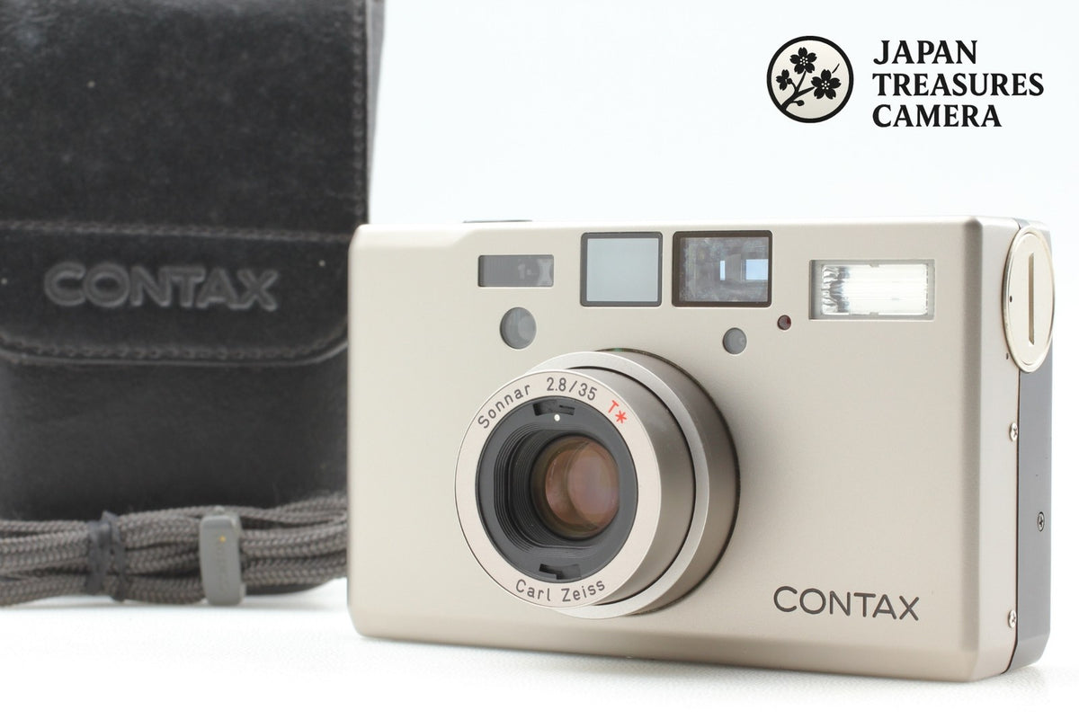 Double Teeth *MINT w/Case* CONTAX T3 Silver Point & Shoot Film Camera From JAPAN