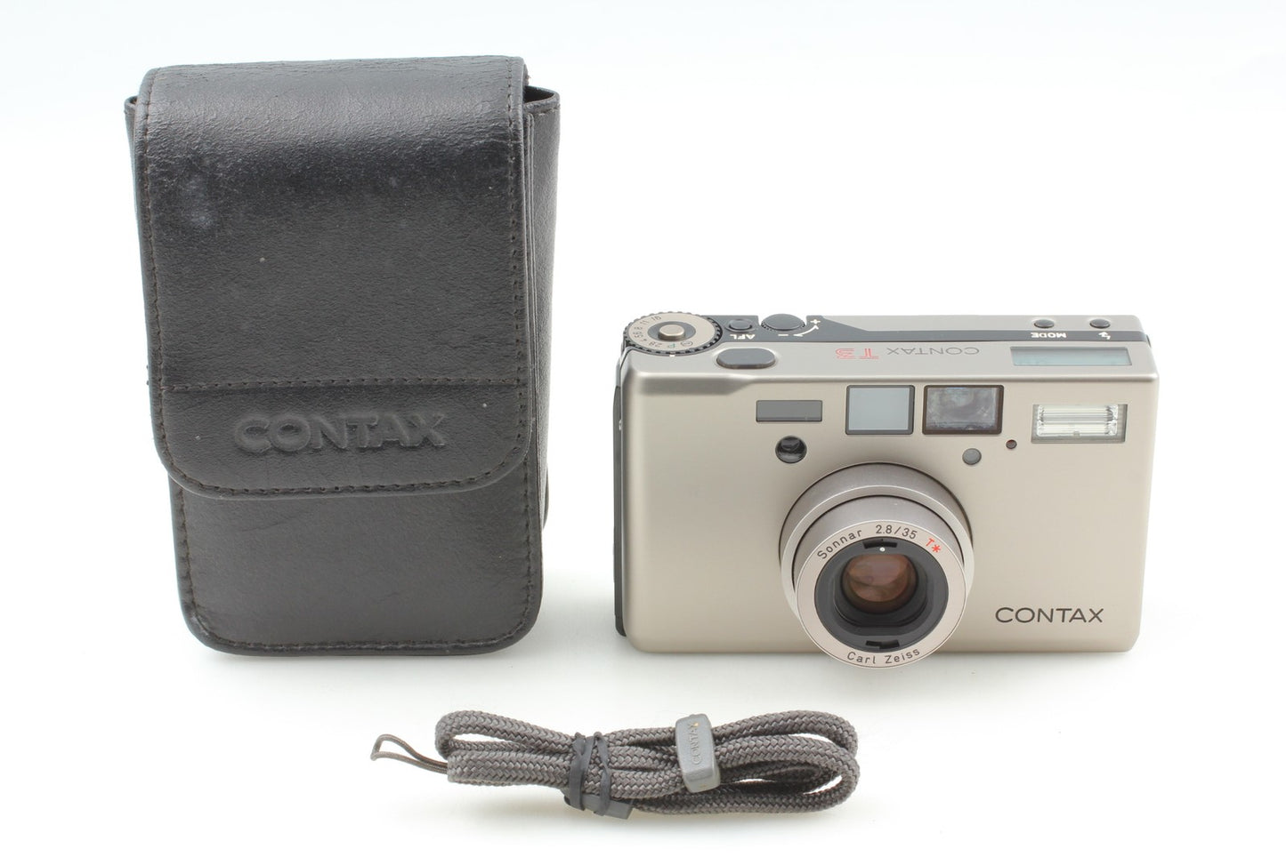 Double Teeth *MINT w/Case* CONTAX T3 Silver Point & Shoot Film Camera From JAPAN