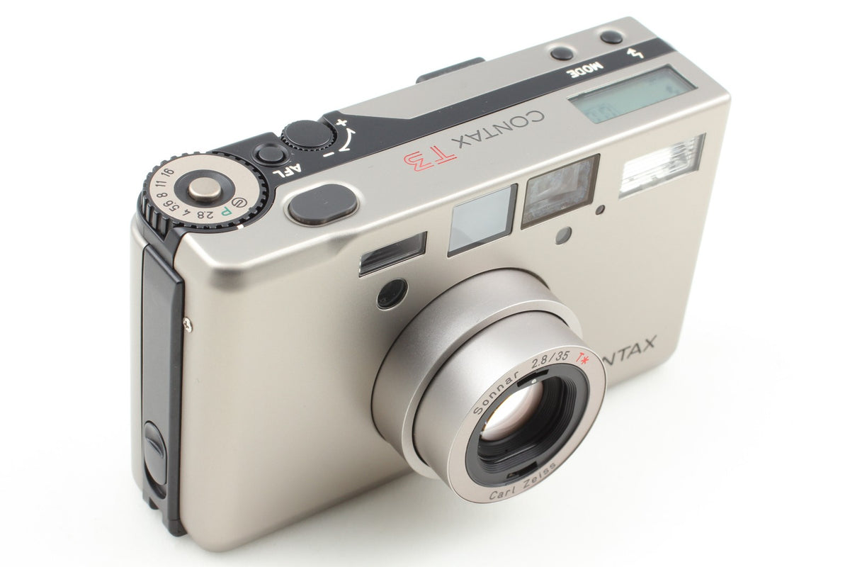 Double Teeth *MINT w/Case* CONTAX T3 Silver Point & Shoot Film Camera From JAPAN